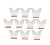 EXCEART 12 Pezzi Porta Segnaposto da Tavolo Farfalla in Acrilico Trasparente con Supporto in Legno, Cartelli Vuoti Riutilizzabili per Matrimoni, Feste e Ristoranti, Decorazioni Tavola