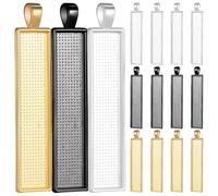 EXCEART 15 pezzi Vassoi Rettangolari per Ciondoli Fai da Te Basi Pendenti in Metallo Argento Oro e Nero per Creazione Gioielli Personalizzati Charms Collane e Bracciali Accessori