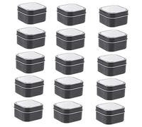 EXCEART 15pezzi Contenitori Metallo Per Candele Con Coperchi Trasparenti Per Diy e Conservazione Barattoli Quadrati Resistenti Per Candele e Unguenti Facili Da Aprire e Chiudere