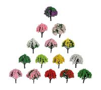 EXCEART 15pezzi Mini Alberi Modellismo in Materiale Sintetico Colore Realistico e Flessibile per Diorama, Paesaggi in Miniatura e Modelli Ferroviari