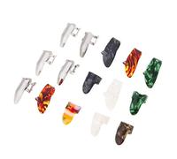 EXCEART 15pezzi Plettri Per Chitarra in Metallo Plettri Per Plettro Per Indice Argento Verde Nero Ultra Sottili e Resistenti Adatti Per Chitarra e Basso Per Collezioni e Principianti