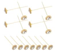 EXCEART 15pezzi Spilla Forma di Fiore in Metallo Strass per Bouquet Piccola Spilla Floreale Elegante Adatta per Spose e Donne Realizzata Mano per Feste e Matrimonio