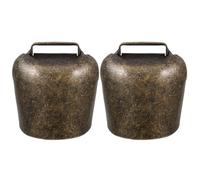 EXCEART 2 campane di pecora, anti furto, per animali da fattoria, addensare, in ferro, per animali domestici, collare di pastore, vintage, campana, ornamento per casa, fattoria, bronzo, 62 G, Groß