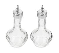EXCEART 2 Pezzi Bottiglia Amaro da Cocktail in Vetro 50ml per Barman | Trasparenza Elevata, Controllo Preciso del Versamento, Design Antiperdita, per Ristoranti e Postazioni Amaro