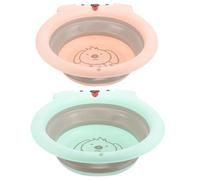 EXCEART 2 Pezzi Catino Pieghevole in Silicone e Pp, Lavabo Portatile Design Adorabile a Forma di Cartone Animato, Facile da Pulire, per Viso e Campeggio