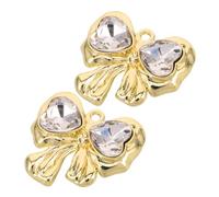 EXCEART 2 Pezzi Ciondolo Pendente Forma di Cuore con Dorato Charm per Collane Bracciali e Orecchini Fai da Te Accessori Romantici per