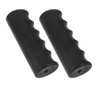 EXCEART 2 Pezzi Copertura Maniglia Carrello in Plastica Nera Antiscivolo | Design Simmetrico Impronta Dita, Sostituzione Rapida, Uso su Carrozzine e Bagagli