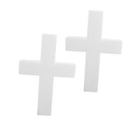 EXCEART 2 Pezzi Croce in Polistirolo Non Dipinta per Decorazioni Prima Comunione, Materiale Leggero e Resistente, per Lavoretti Artigianali e Feste Religiose