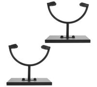 EXCEART 2 Pezzi Espositore in Metallo Nero per Agata e Lastre Minerali, | Supporto Piatto Base Larga, Struttura Compatta, Mantiene i Pezzi Diritti su Tavoli e Vetrine