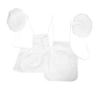 EXCEART 2 set di grembiule e cappello da cuoco per bambini - Costume da cuoco bianco, vestito da fornaio per bambini da 1 a 12 mesi - Accessori per servizi fotografici per neonati, giochi in cucina,