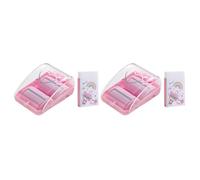 EXCEART 2 Set Mini Pulitore Portatile per Scrivania in Plastica Rosa Rullo Raccogli Briciole Leggero per Casa e Scuola Kit Pulizia Desktop Pratico e Compatto