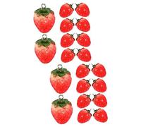 EXCEART 2 Set Ornamenti A Pendente Alla Fragola Per Paglia Ciondolo A Forma Di Fragola Ciondolo Con Ciondoli Fai Da Te Decorazione Ciondolo Gioielli Resina Rosso 10 Pezzi * 2