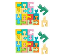EXCEART 2 Set Puzzle in Legno per Riconoscimento Forme | Forme Geometriche, Apprendimento Precoce e Attività di Gruppo, Uso Familiare, Memoria e Logica