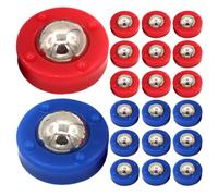 EXCEART 20 Pezzi Pezzi per Shuffleboard Mini Pucks e Rulli Blu Rosso | Acciaio e Plastico, Gioco da Tavolo per Famiglia e Serate, Facile da Riporre e Trasportare