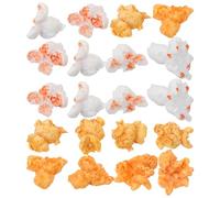 Exceart, 20 popcorn artificiali, in resina, per popcorn, ghirlande di popcorn, modello set pubblicità, foto, accessori per fai da te, orecchini, bracciale, accessori per capelli, colori assortiti