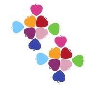 EXCEART 24 Pezzi Targhette Cane in Acciaio Colorate Forma Cuore Ciondoli Piatti per Incisione Fai da Te Targhetta Identificativa Cucciolo Accessori Personalizzabili per Collana e