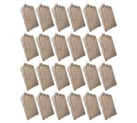 EXCEART 25 Pezzi Sacchetto di Lino Coulisse per Verdure 20x25 CM | Tessuto a Trama Grossa, Chiusura Cordoncino, per Frigorifero e Dispensa, Conserva Peperoni