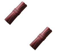 EXCEART 2pezzi Porta Penne Pelle Vintage Astuccio Per Penne Sfera e Stilografiche Pelle Di Alta Qualità Rosso Scuro Elegante e Funzionale Per Università e Ufficio