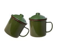 EXCEART 2pezzi Tazze Smaltate Vintage in Smalto Verde Militare Bicchieri Resistenti per Tè Caffè Latte e Bevande Calde o Fredde Design Classico Retrò per Casa e Viaggio