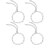 EXCEART 4 Pezzi Catena Decorativa in Lega e Cristalli Argento | Design Staccabile, Montaggio Rapido, per Tacchi alla Caviglia, Donne, Spose e Damigelle