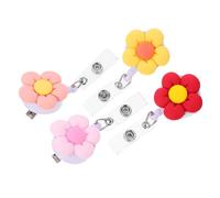 EXCEART 4 pezzi Tesserino Retrattile con Clip per Id Portabadge Riutilizzabili per Infermieri e Lavoratori Design Rosa Arancione e Giallo e Protegge Tue