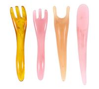 EXCEART 4pezzi Strumento Massaggiante Gua Sha Per Corpo e Viso Design Ergonomico Per Massaggio Rilassante e Del Corpo Per Schiena e Arti Variabili
