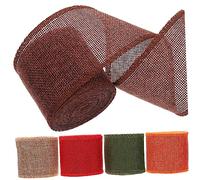 EXCEART 5 Rifinito Nastro Decorativo Natalizio Juta Rosso Arancione Verde e Naturale per Confezionare Regali e Decorazioni Festive