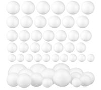 EXCEART 50 Pezzi Sfere di Schiuma Bianche per Fai da Te, Leggere | Decorazioni e Lavori Manuali, Superficie Liscia, Forabili e Appese, Adatte a Progetti Creativi
