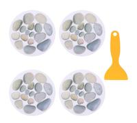 EXCEART Adesivi Antiscivolo per Vasca da Bagno 15 Cm Set da 4 Pezzi Motivo Pietra Colorata con Raschietto, Adesivi Sicurezza Bagno Antiscivolo per Doccia Cucina Piscina