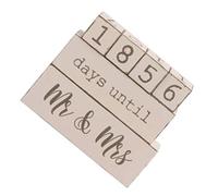 EXCEART Arredamento d'Epoca Countdown di Nozze Calendario Rustico in Legno Wooden Wooden Countdown Building Blocks Engagement 1Pc Addobbi Matrimonio