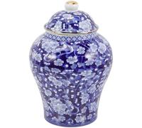 EXCEART Barattolo per tè in Ceramica Blu e Bianco Stile Cinese 1300ml Coperchio Ermetico per Conservare tè Sfuso e Caramelle, Protezione Dall'umidità, Come Regalo la Casa