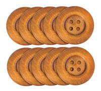 EXCEART Bottoni in Legno Rotondi 50mm 4 Fori Lato Largo Caffè 10 Pezzi Fai Da Te Per Cucito e Lavori Artigianali Decorativi