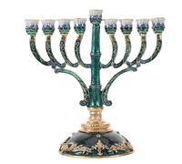 EXCEART Candelabro Menorah Vintage in Metallo Oro a 9 Bracci, Decorazione Elegante per Tavola e Cerimonie della Festa di Hanukkah, Complemento Versatile la Casa