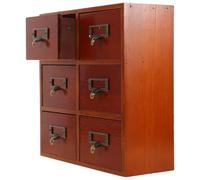 EXCEART Cassettiera da Scrivania in Legno a 3 Livelli, Organizer | Divisori per Schede, Design Impilabile, per Tè e Schede, Uso in Ambiente di Lavoro o Bagno