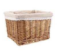EXCEART Cestino Portaoggetti in Vimini, Cesta Porta Oggetti Rettangolare Piccola, Panno, per Piccoli Oggetti e Sundries, Casa e Ufficio, Stile Naturale Decorativo