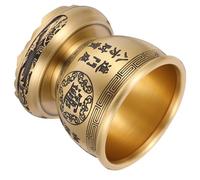 EXCEART Ciotola della Ricchezza Cinese in Ottone con Base, Oro, Stile Vintage, Raccolta Fortuna e Contenitore, per Decorazione Casa e Ufficio