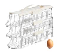 EXCEART Contenitore per Uova Ruote Vassoio Trasparente per Uova Tre Strati per Frigorifero Organizer Mobile Scala della Data Integrata per Gestione Facile