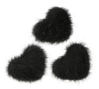 EXCEART Decorazioni Unghie di Bellezza 3 Pezzi Palline di Pelo 3d a Forma di Cuore, Accessori Nail Art Leggeri e Portatili per Manicure Elegante e Naturale