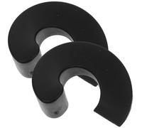 EXCEART Fermaporta in Plastica Nero 2 Pezzi Base Antiscivolo a Mezzaluna, Ferma Porta da Pavimento per Sicurezza e Blocco Silenzioso della Porta