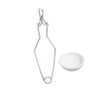 EXCEART Kit Crogioli la Fusione dei Metalli Pinze di Sicurezza e Piatto di Quarzo Resistente alle Alte Temperature, Set 2 Pezzi per Creazione Gioielli e Lavorazioni Artigianali