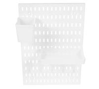 EXCEART Kit Pannello Forato Bianco da Parete per Cucina Supporto Portautensili in Plastica, Grande Capacità e Montaggio senza Fori, Organizer Versatile per Condimenti e Utensili