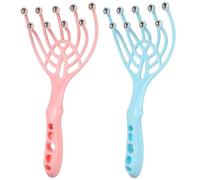 EXCEART Massaggiatore la Testa 9 Artigli e 9 Sfere Rotanti, Set da 2 Pezzi in Plastica Funzione Pettine per Chioma, per Massaggi Rilassanti a Casa in Spa