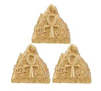 EXCEART Modello di Piramide in Resina Dorata 3 Pezzi Decorazione Creativa per Tavolo da Studio per Rilassamento e Terapia Psicologica