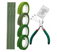 EXCEART Nastro Floreale per Bouquet Filo per Composizioni Floreale Strumenti per Fiori Artificiali Kit di Nastro e Filo Forniture per Fioristi Nastri per Imballaggio di Fiori Steli di Kit