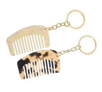 EXCEART Pettini a Denti Larghi Portachiavi 2 Pezzi Mini Pettine Portatile 5,3x3,1 Cm per Chioma Bagnati Custodia Portachiavi per Cura Chioma in Viaggio Colore Casuale