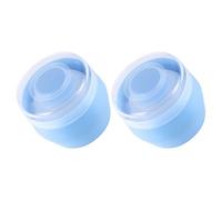 EXCEART Piumino Cipria Morbido per Bambini 2 Pezzi con Scatola Portatile Blu in Pp e Pelliccia, Pratico per Distribuire Polvere Libera Sul Corpo