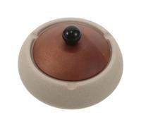 EXCEART Portacenere in Terracotta con Coperchio, Base Stabile Rotonda | Casa e Ufficio, Facile da Pulire, Contenimento della Cenere, Riduce gli Odori