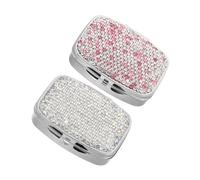 EXCEART Portapillole Confezione 2 Pezzi Piccolo Portatile 2 Scomparti in Metallo e Cristalli Decorativi Bling, Elegante Astuccio da Viaggio Compatto per Uso Quotidiano