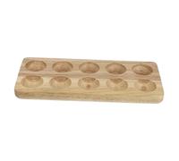 EXCEART Portauova in Legno Di Gomma, Supporto Doppio 10 Posti, Contenitore Compatto Per Conservazione Uova Da Cucina, Base Stabile Per Uso Domestico e Negozi