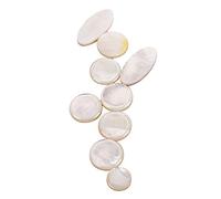 EXCEART Pulsanti per Sassofono Leggeri e Decorativi in Conchiglia Bianca Set 9 Pezzi per Sax Tenore e Contralto, per Musicisti